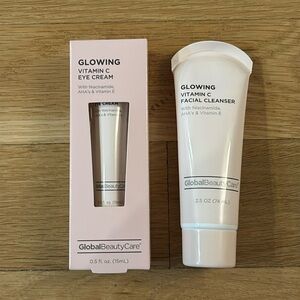 2-piece NEW Global Beauty Glowing Line Vitamin C Facial Cleanser & Eye Cream